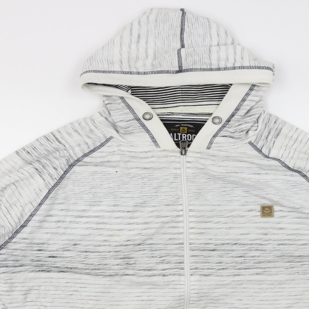 Saltrock Mens White   Full Zip Hoodie Size 2XL