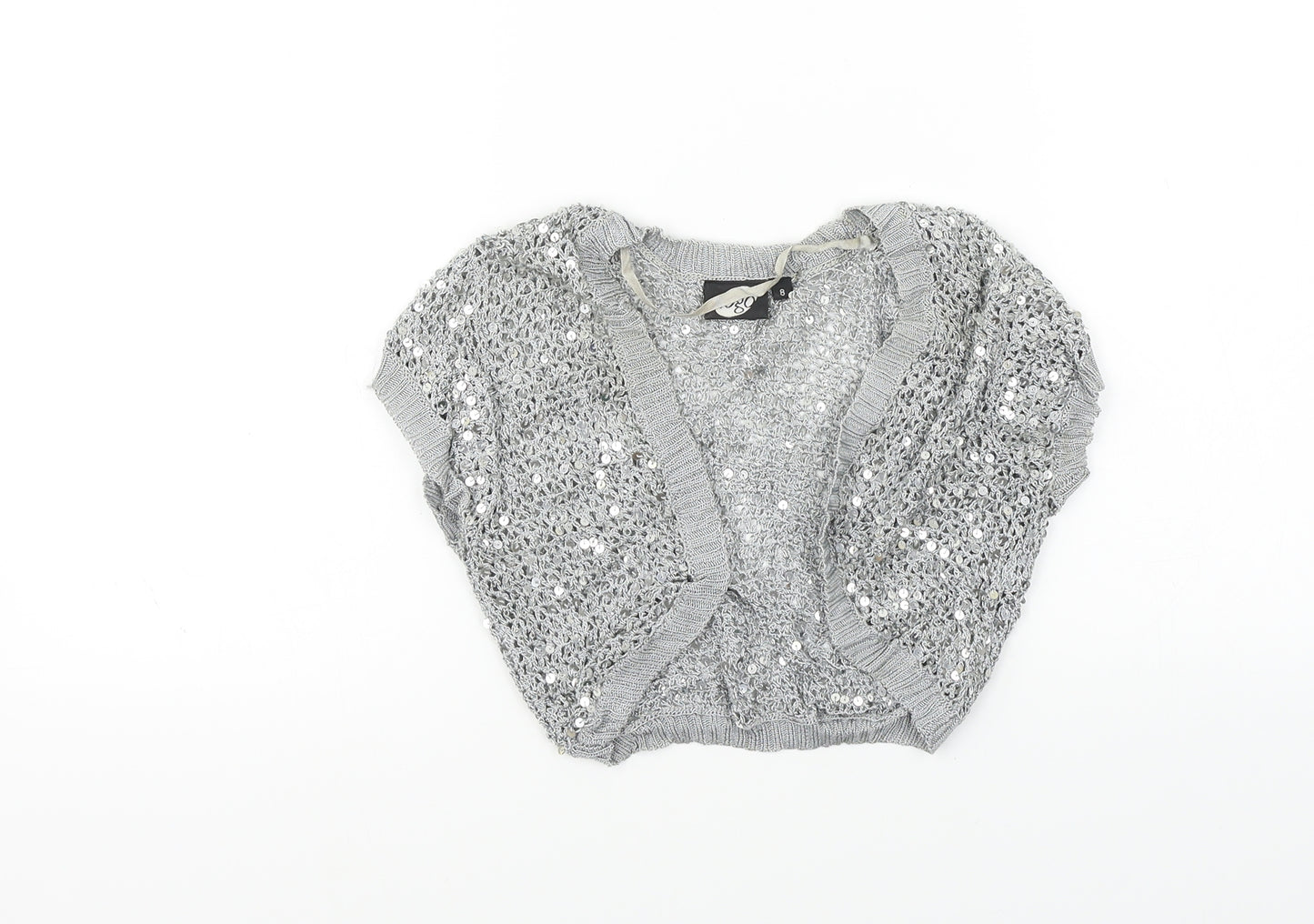 Logo Womens Grey   Shrug Jumper Size 8