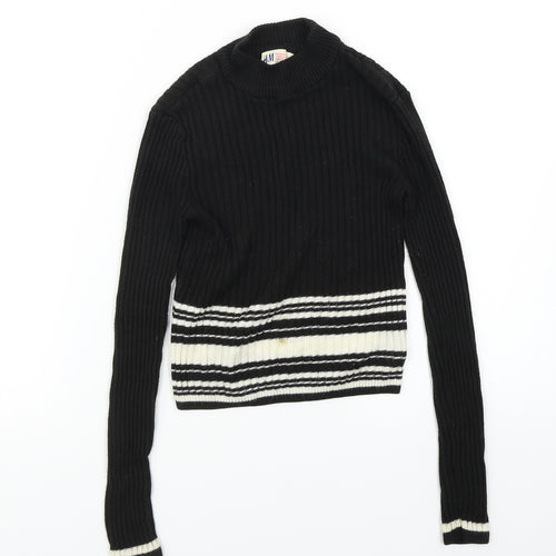 H&M Girls Black   Pullover Jumper Size 9-10 Years