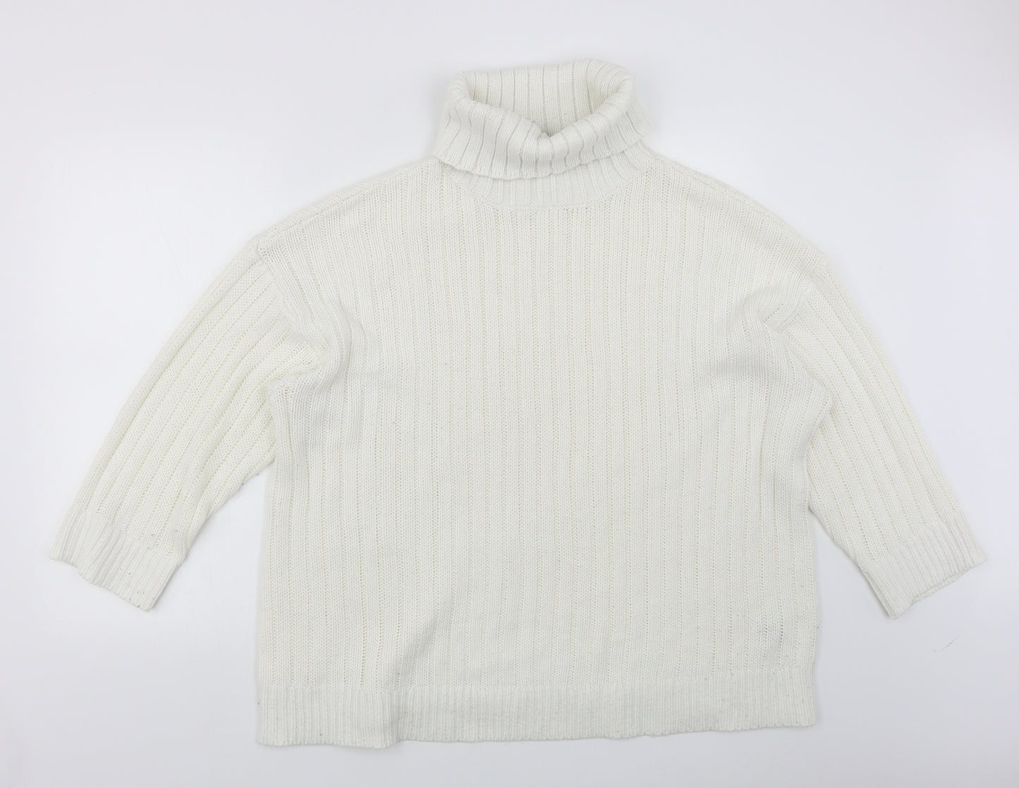 Divided Womens White   Pullover Jumper Size L