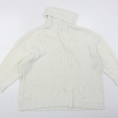 Divided Womens White   Pullover Jumper Size L