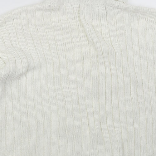 Divided Womens White   Pullover Jumper Size L