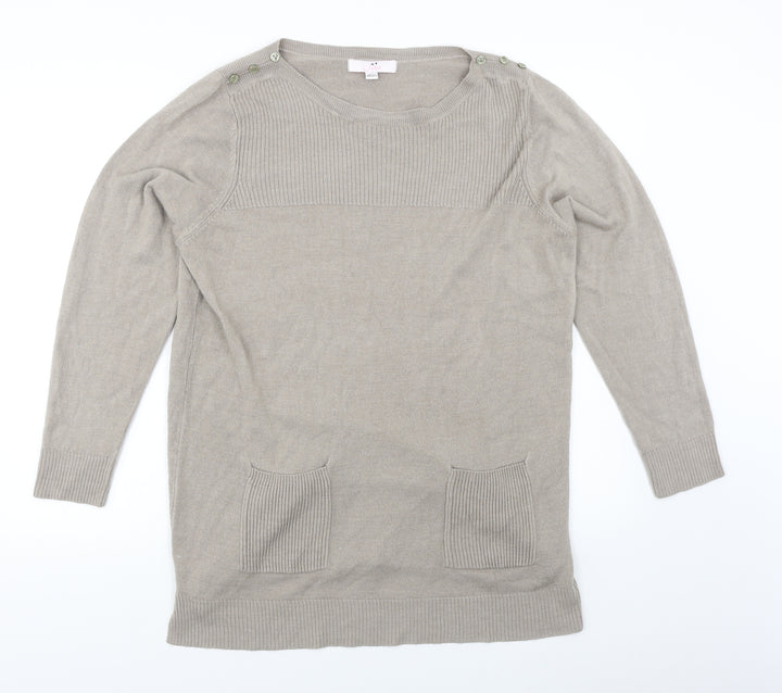 Julipa Womens Beige Pullover Jumper Size 16