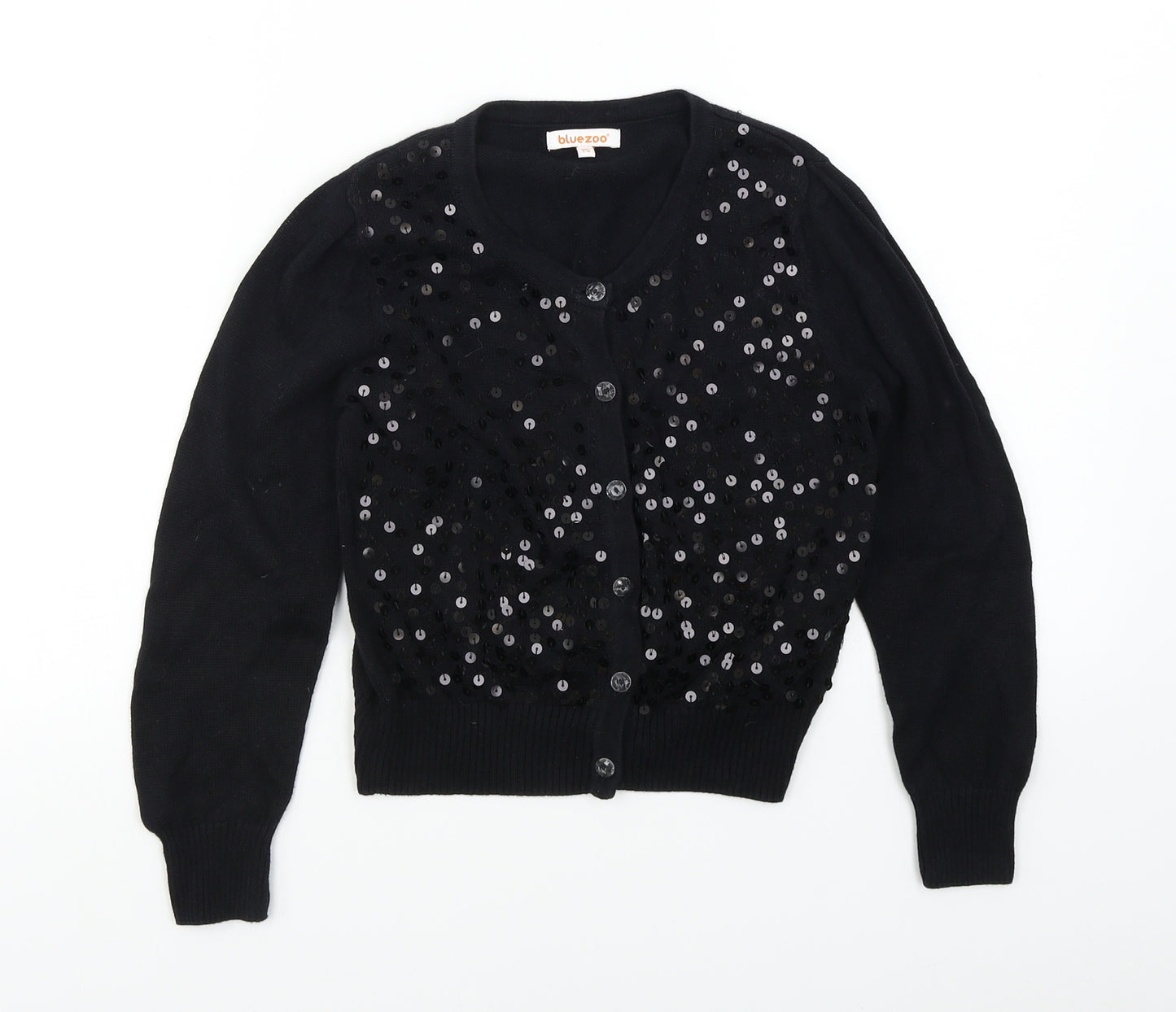 Blue Zoo Girls Black   Cardigan Jumper Size 7-8 Years