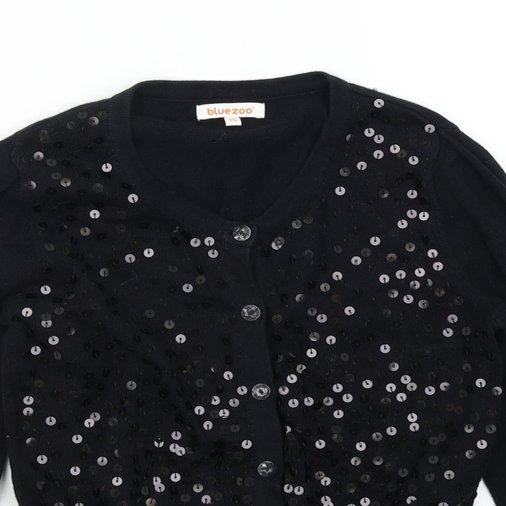 Blue Zoo Girls Black   Cardigan Jumper Size 7-8 Years
