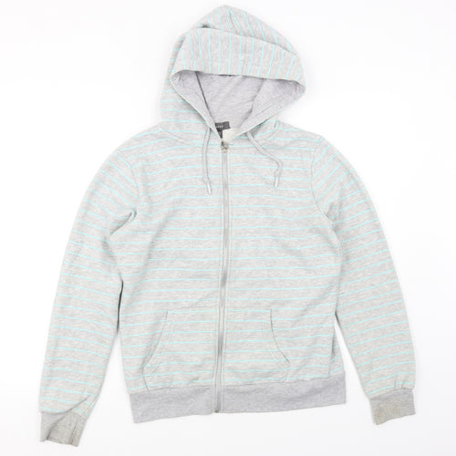 Primark Womens Grey Striped  Full Zip Hoodie Size S