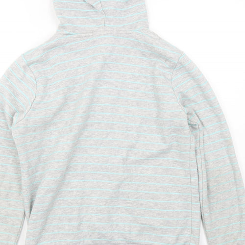 Primark Womens Grey Striped  Full Zip Hoodie Size S