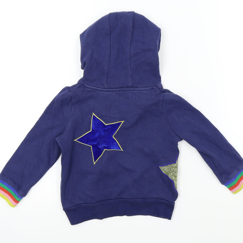 Pullover Girls Blue   Pullover Hoodie Size 2-3 Years  - stars