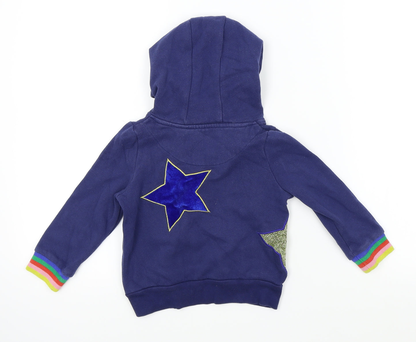 Pullover Girls Blue   Pullover Hoodie Size 2-3 Years  - stars