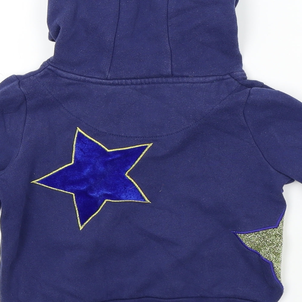 Pullover Girls Blue   Pullover Hoodie Size 2-3 Years  - stars