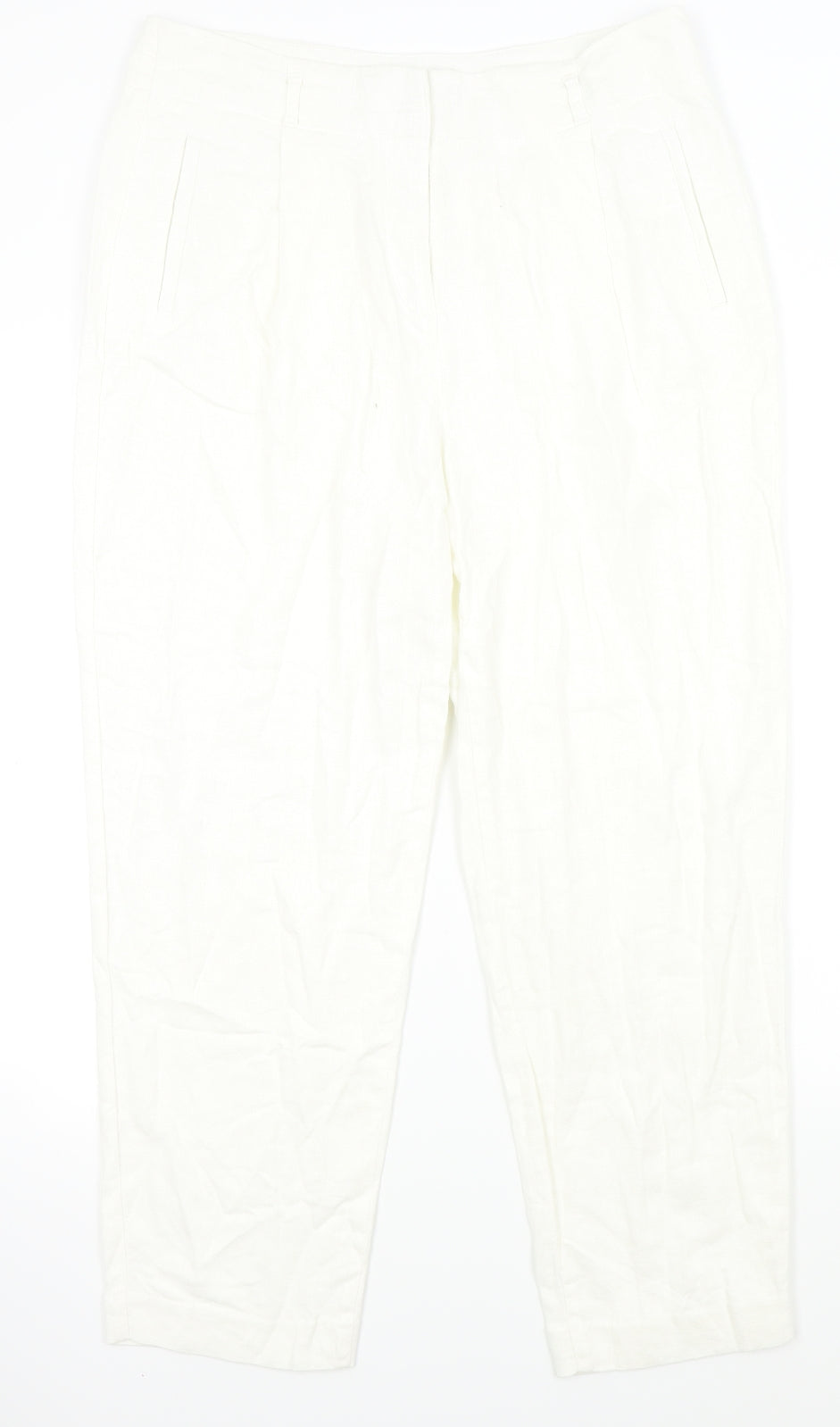 Marks & Spencer Womens White   Trousers  Size 12 L26 in