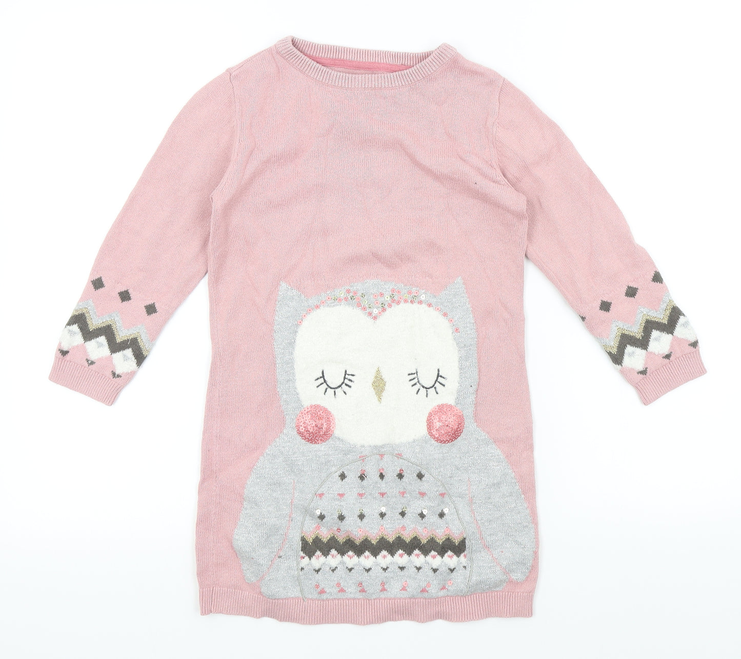 TU Girls Pink    Pyjama Top Size 5-6 Years  - owl