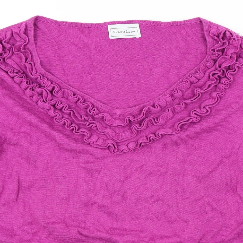 Victoria Layne Womens Pink   Pullover Jumper Size 18
