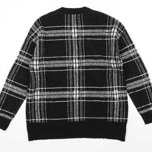 Marks & Spencer Womens Black Check  Pullover Jumper Size M