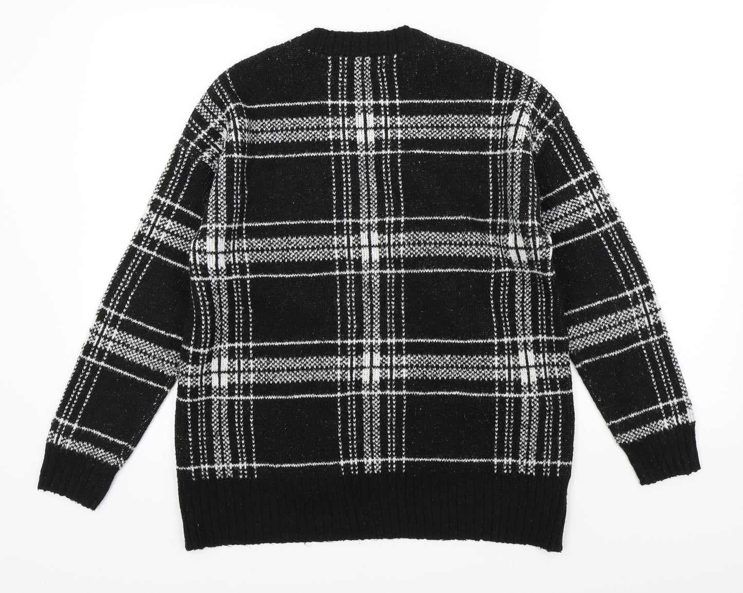 Marks & Spencer Womens Black Check  Pullover Jumper Size M