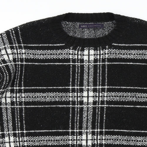Marks & Spencer Womens Black Check  Pullover Jumper Size M