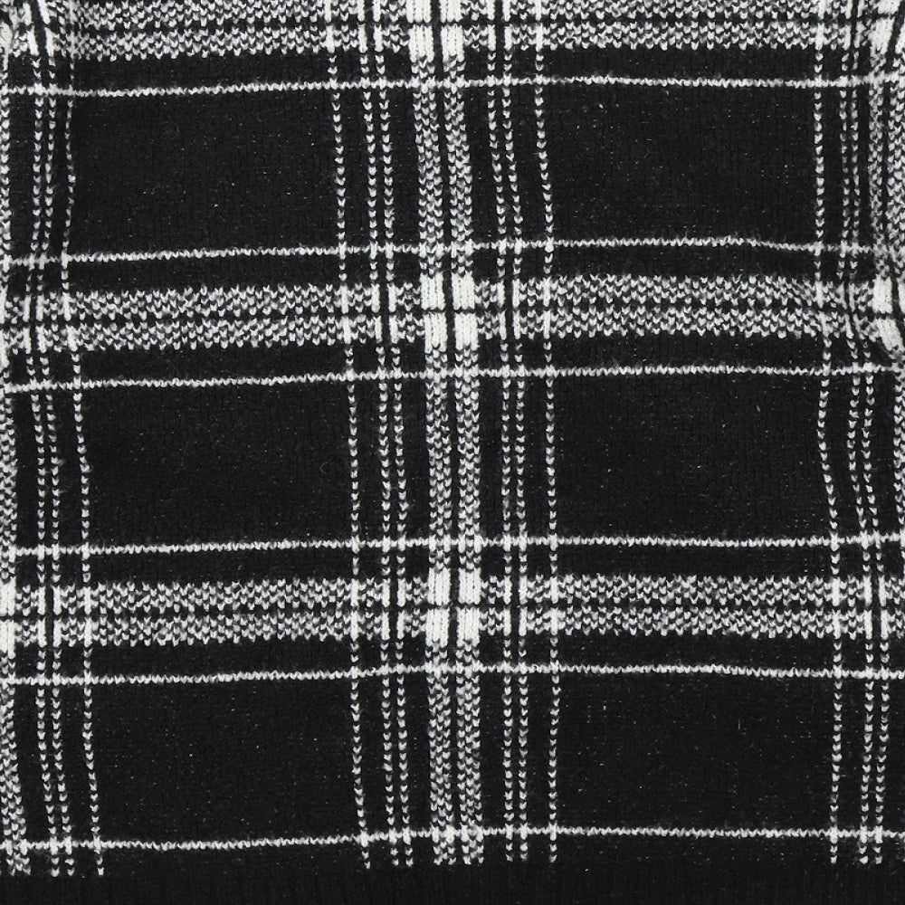 Marks & Spencer Womens Black Check  Pullover Jumper Size M