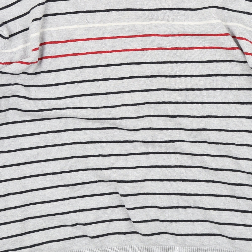 Cedar Wood State Mens Grey Striped  Pullover Jumper Size L