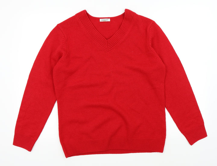Damart Womens Red Pullover Jumper Size 12