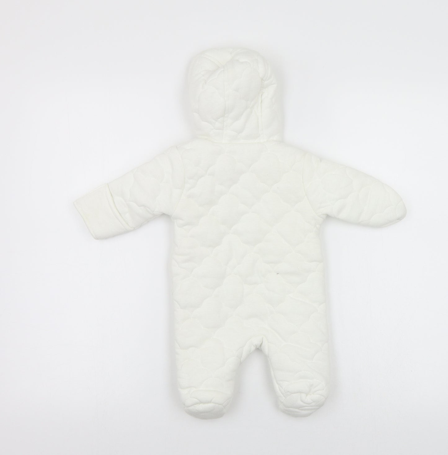 George Baby White   Coverall One-Piece Size 0-3 Months
