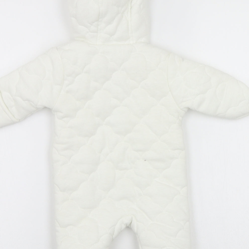 George Baby White   Coverall One-Piece Size 0-3 Months
