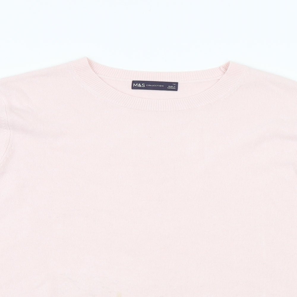M&S Womens Orange   Henley Jumper Size 12
