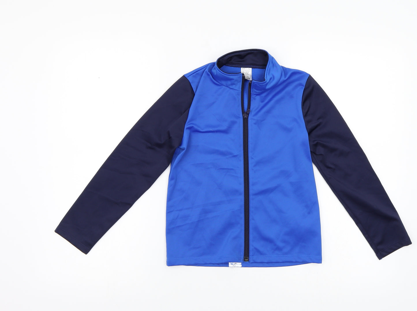 DECATHLON Boys Blue Houndstooth  Full Zip Hoodie Size 5-6 Years