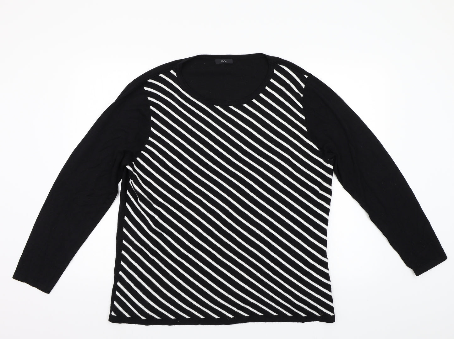 M&Co Womens Black   Pullover Jumper Size 20