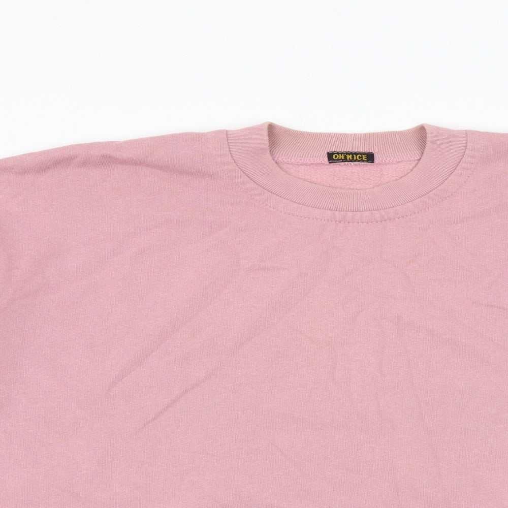 Oh Nice Womens Pink   Pullover Sweatshirt Size M