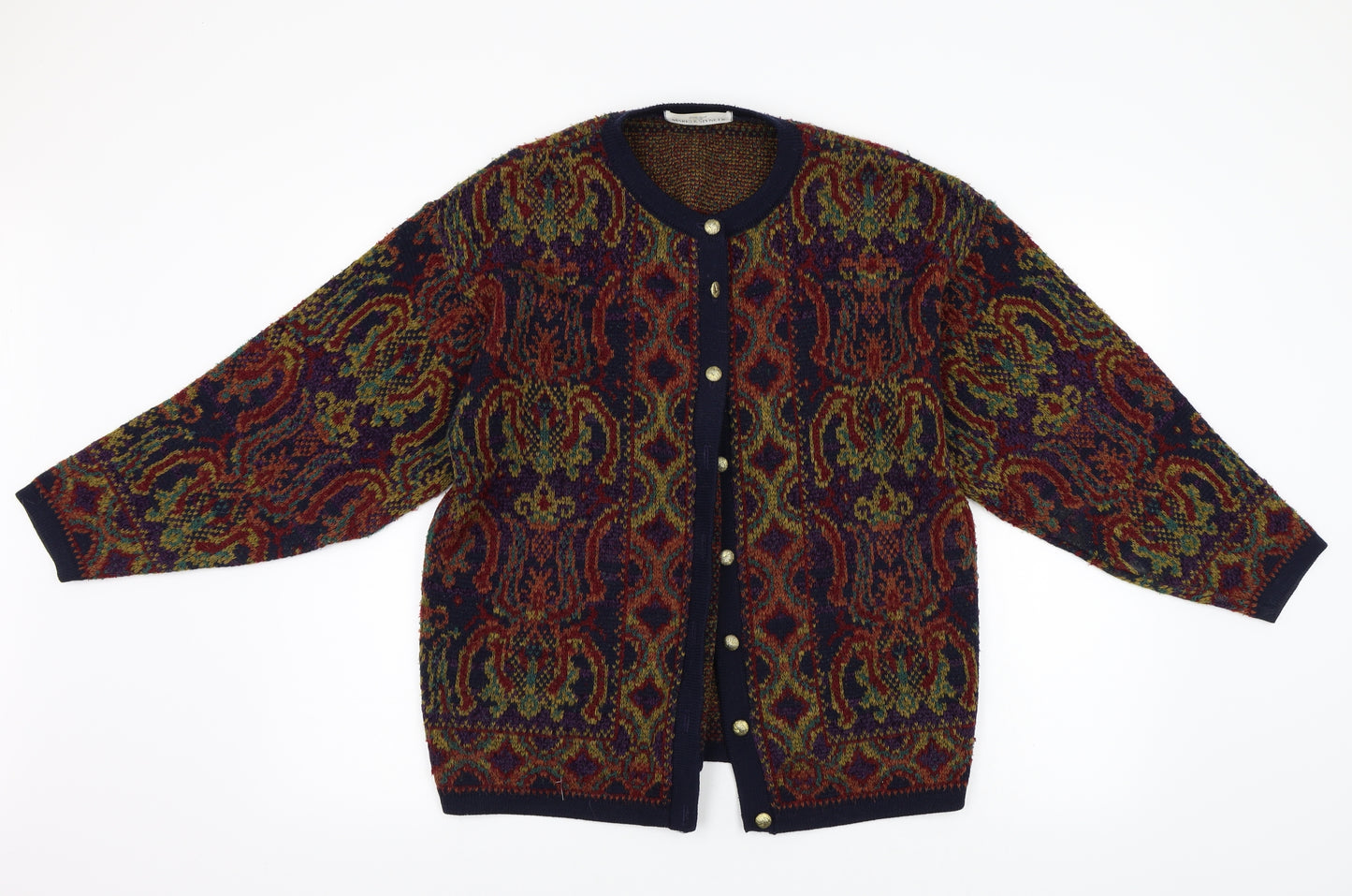 Marks and Spencer Womens Multicoloured Paisley  Cardigan Jumper Size 14
