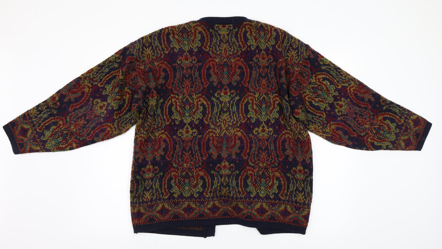 Marks and Spencer Womens Multicoloured Paisley  Cardigan Jumper Size 14