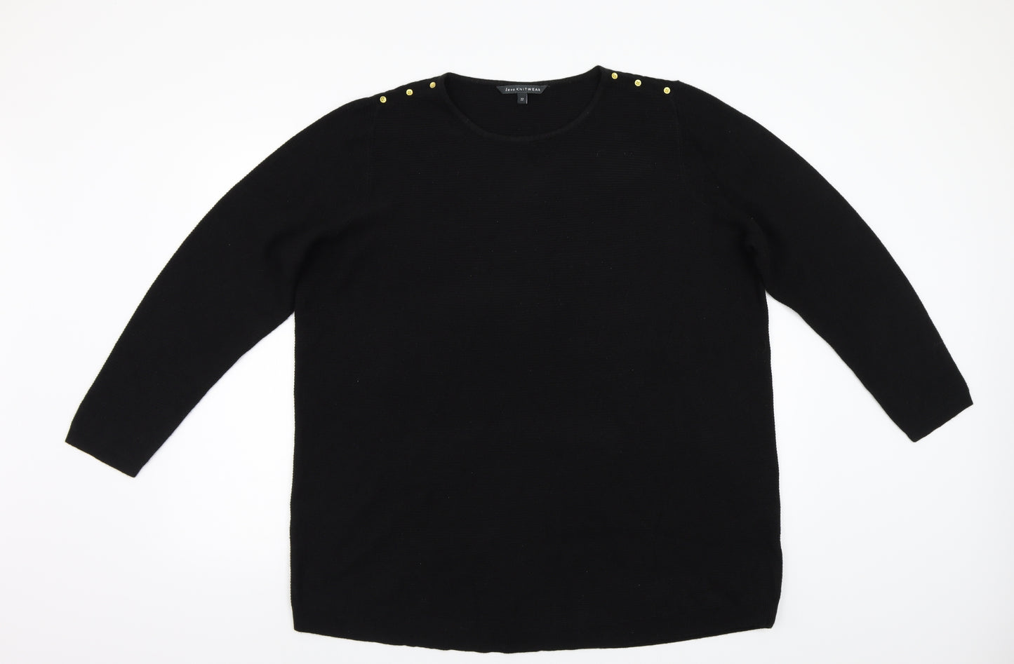 Love Knitwear Womens Black   Pullover Jumper Size 20