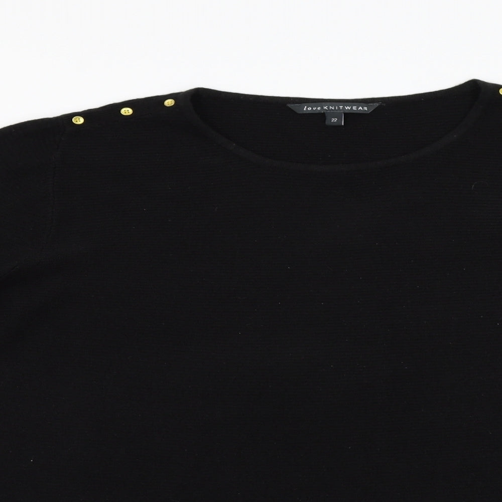 Love Knitwear Womens Black   Pullover Jumper Size 20