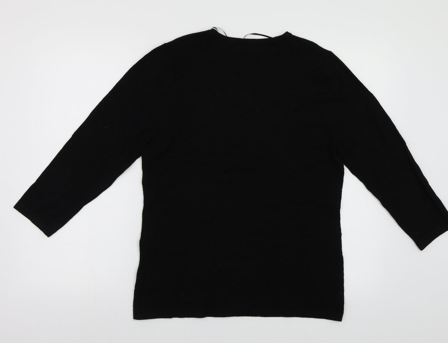 BASSINI Womens Black  Jersey Pullover Jumper Size M  - Embroidered detail