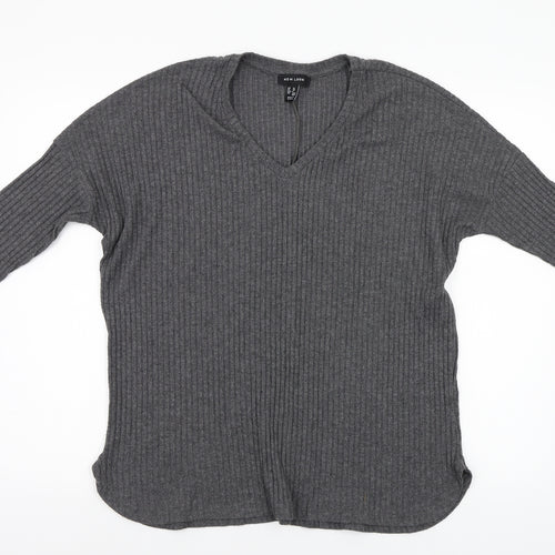 New Look Womens Green Houndstooth  Henley Jumper Size 10