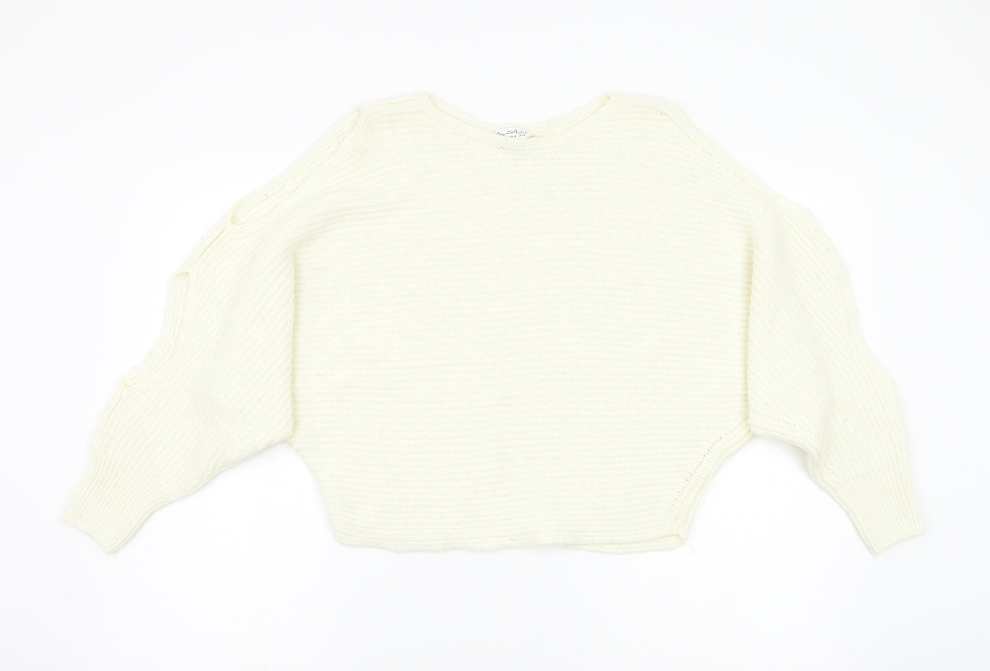 Miss Selfridge Womens Ivory   Pullover Jumper Size 14  - cutout detail