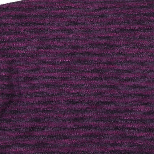 BM Collection Womens Purple Striped  Pullover Jumper Size XL