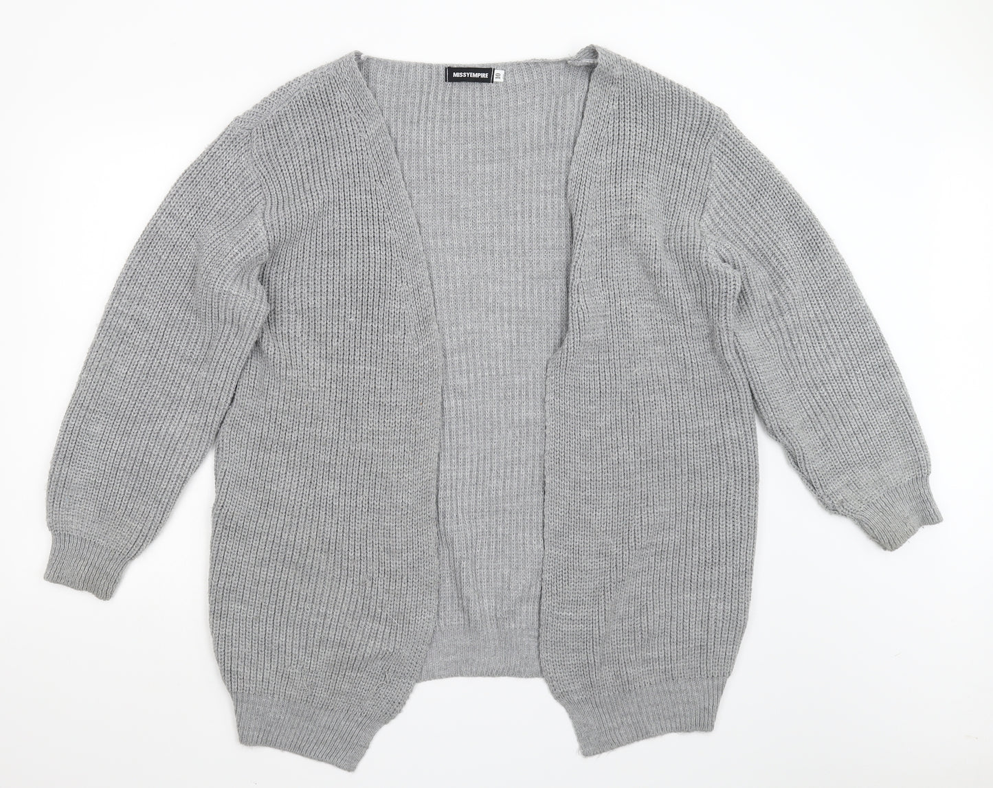 Missy Empire Womens Grey   Cardigan Jumper Size 10