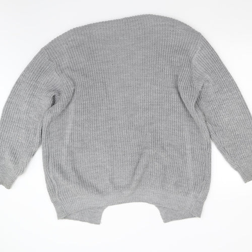 Missy Empire Womens Grey   Cardigan Jumper Size 10