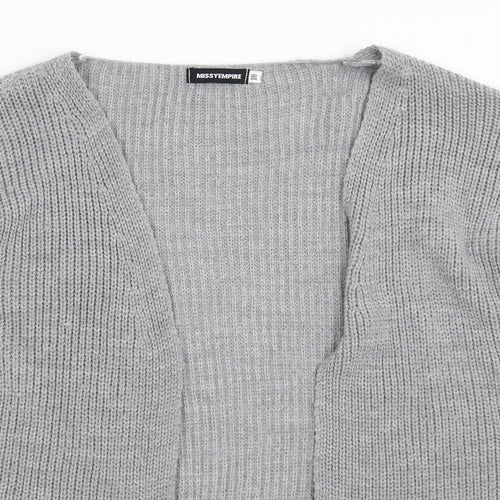 Missy Empire Womens Grey   Cardigan Jumper Size 10