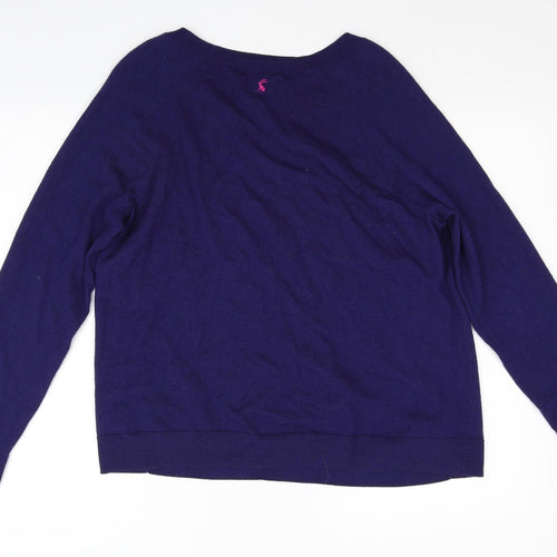 Joules Womens Blue Floral  Pullover Jumper Size 16