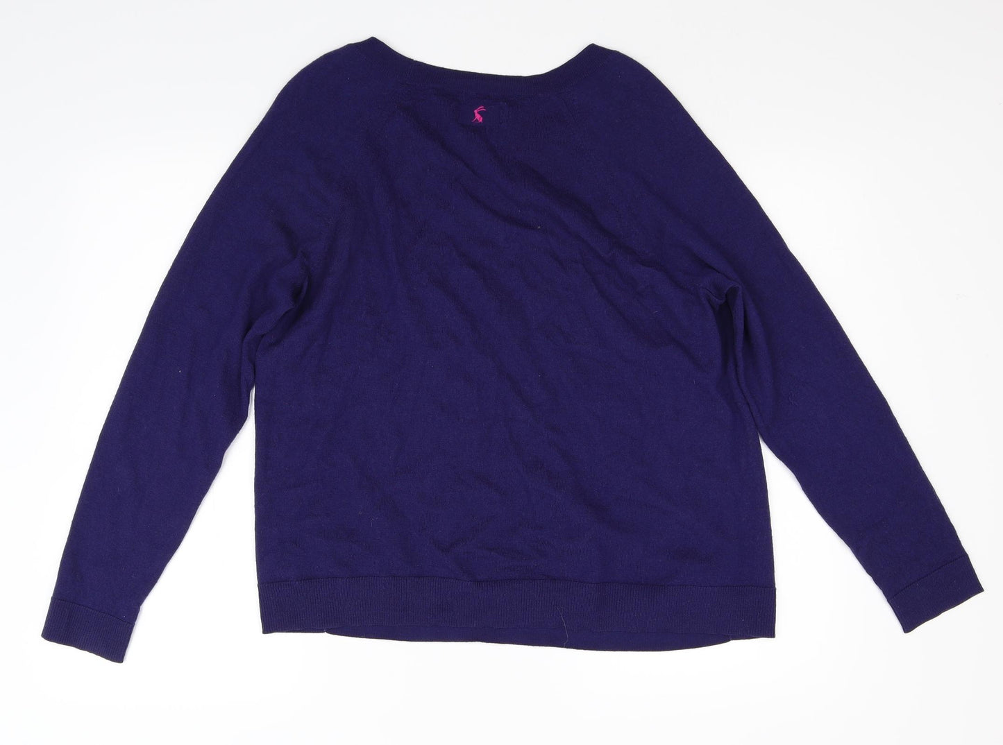 Joules Womens Blue Floral  Pullover Jumper Size 16