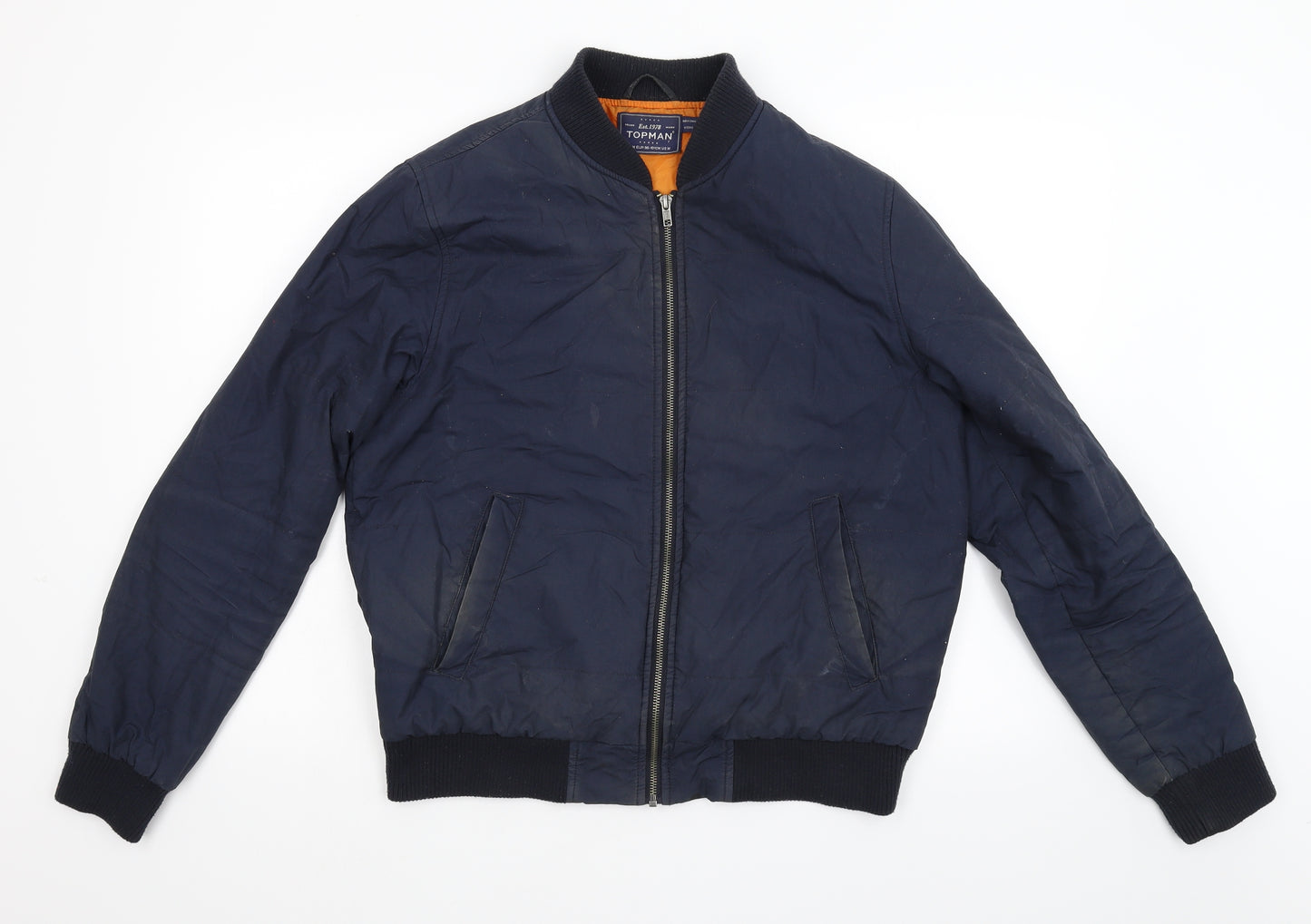 Topman Mens Blue   Bomber Jacket Coat Size M