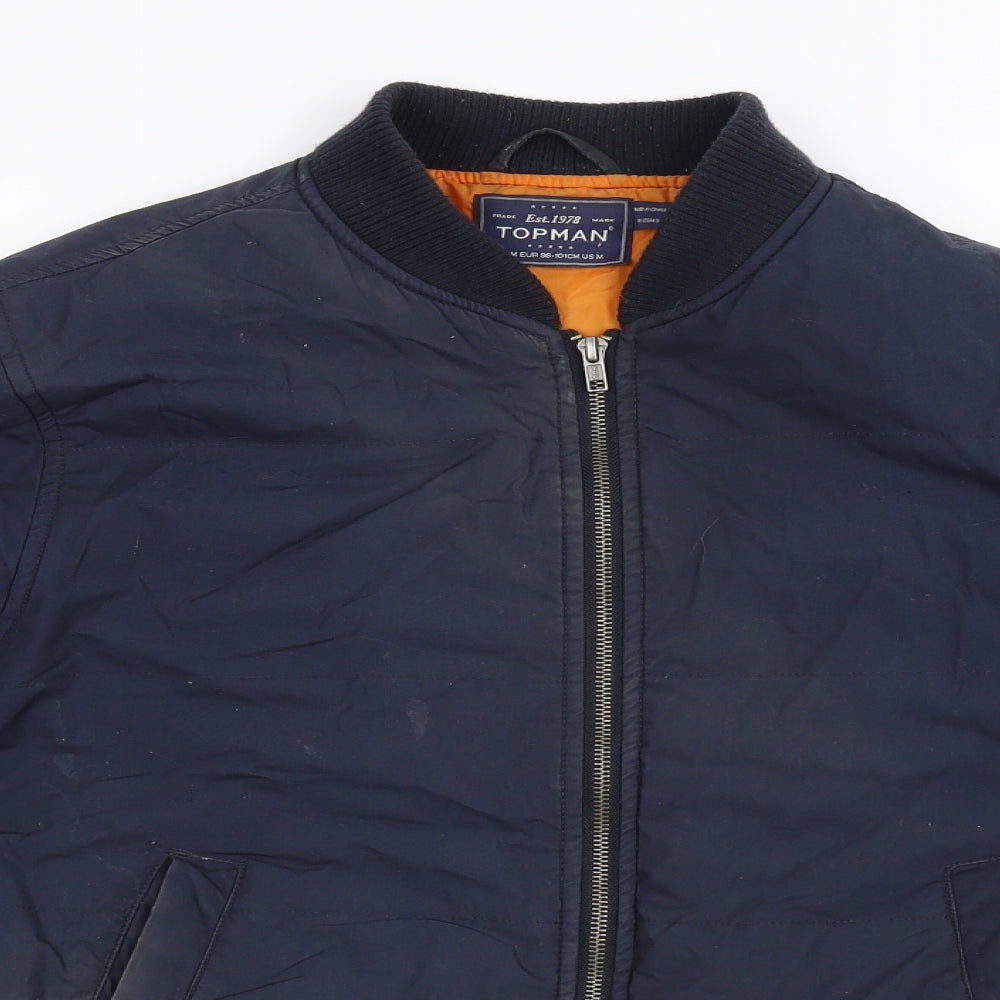Topman Mens Blue   Bomber Jacket Coat Size M