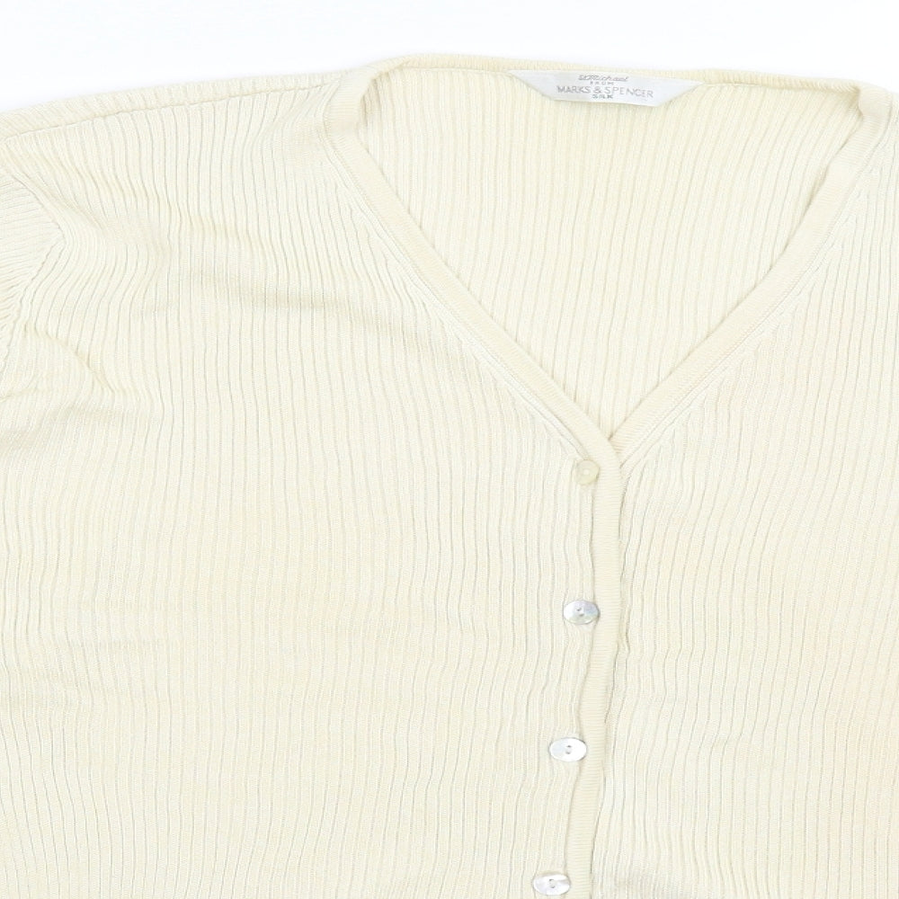 Marks and Spencer Womens Beige   Cardigan Jumper Size 16