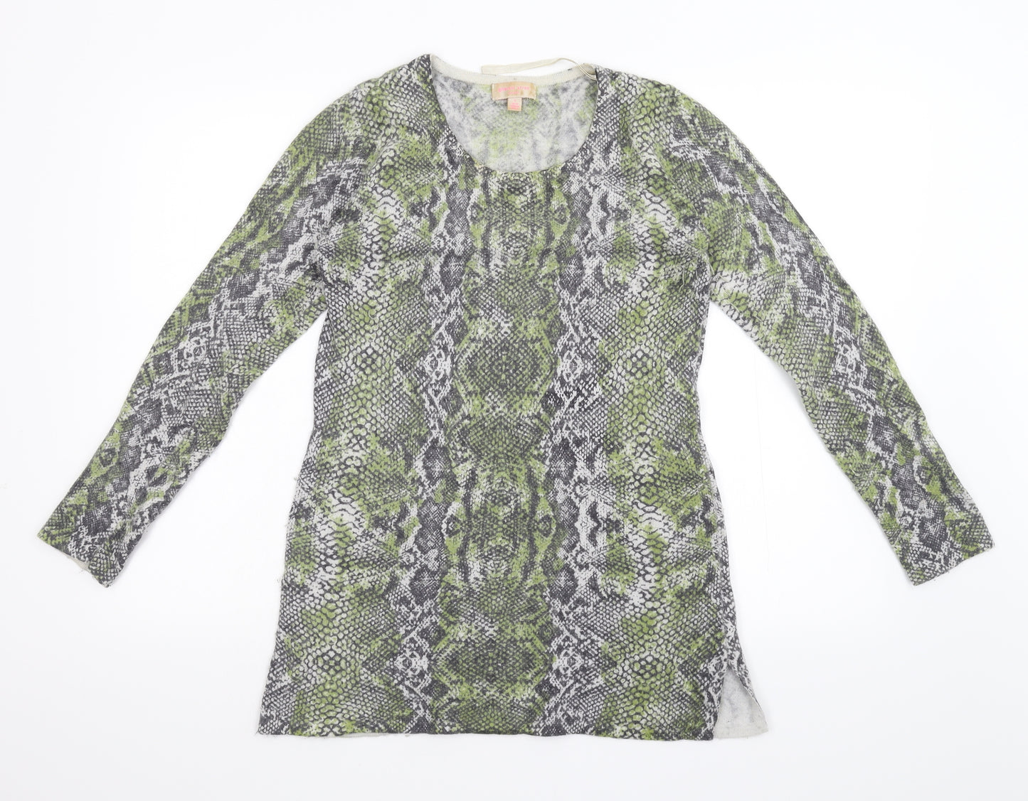 Gharani Strok Womens Green Animal Print  Jumper Dress  Size S