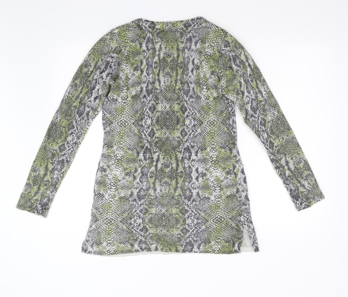 Gharani Strok Womens Green Animal Print  Jumper Dress  Size S