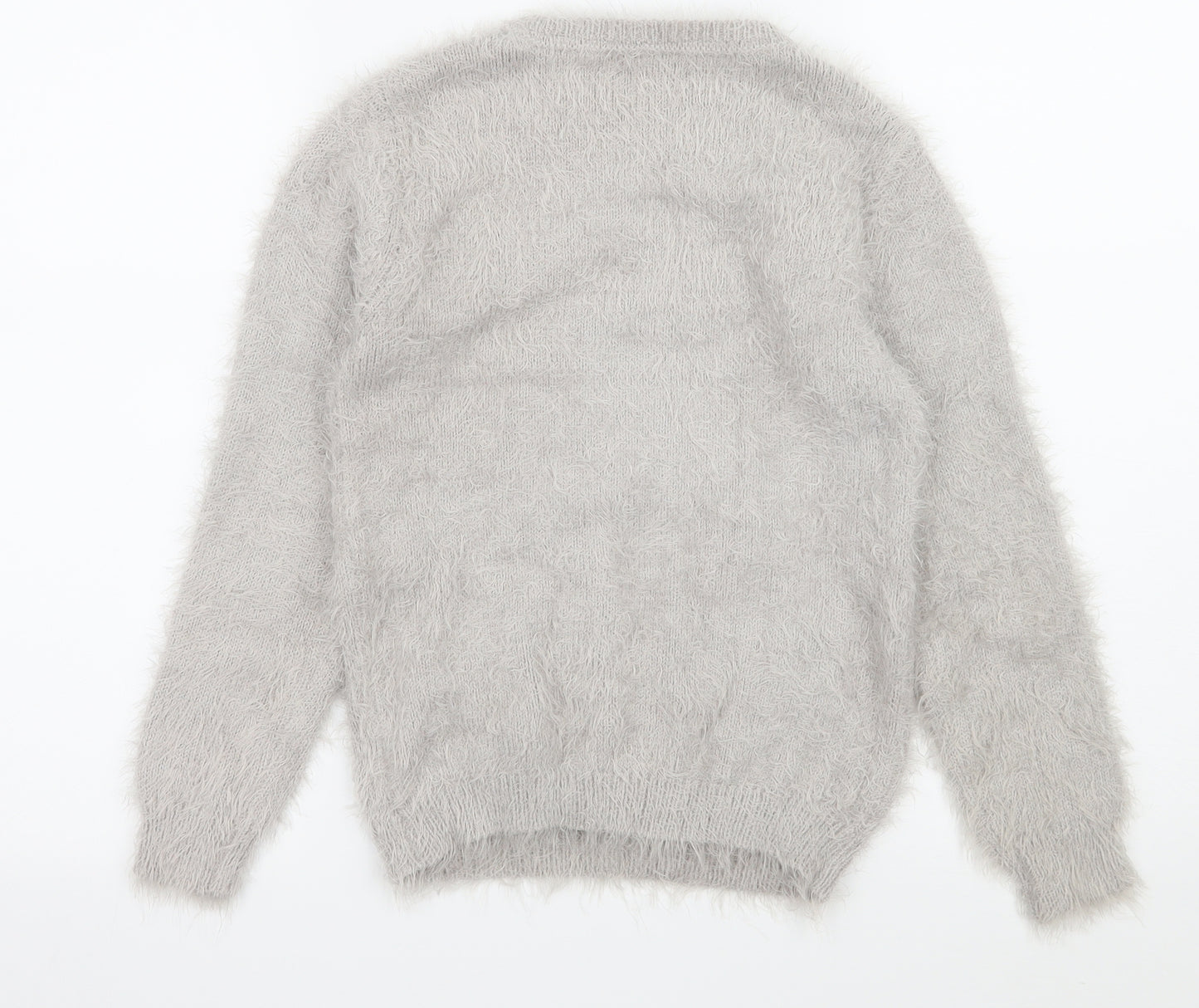 Primark Girls Grey  Knit Pullover Jumper Size 10-11 Years  - Unicorn