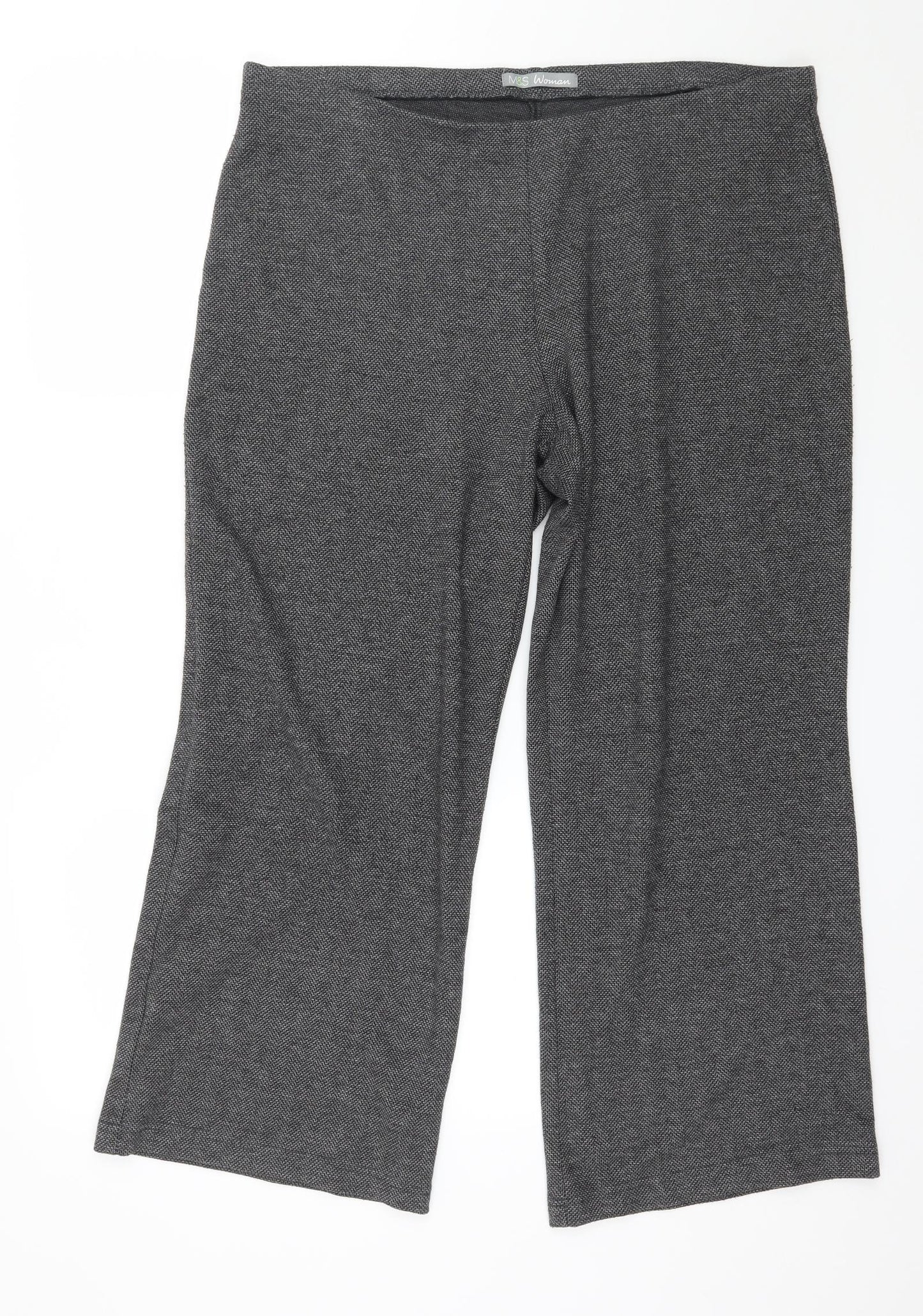 Marks and Spencer Womens Grey  Jersey Trousers  Size 18 L26 in