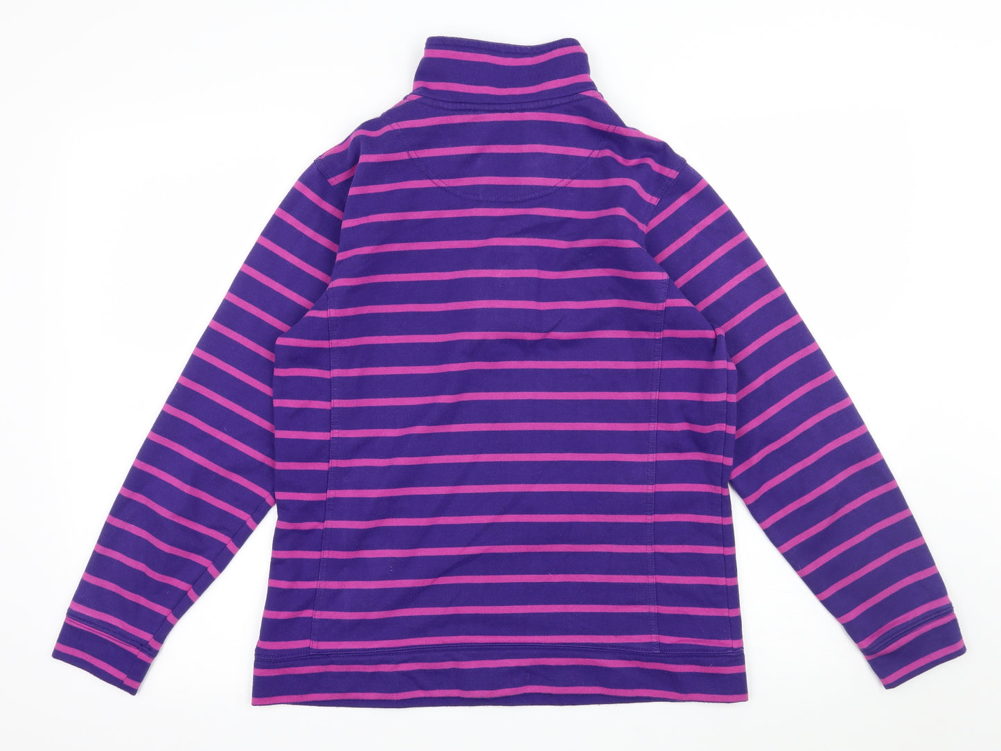 pick a berry Womens Purple Striped Jersey Pullover Sweatshirt Size S